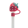 strawberry straw cover, red straw topper, silicone straw cover, reusable straw charm, standard straw cover, drink protector topper, cute straw accessory, fruit straw topper