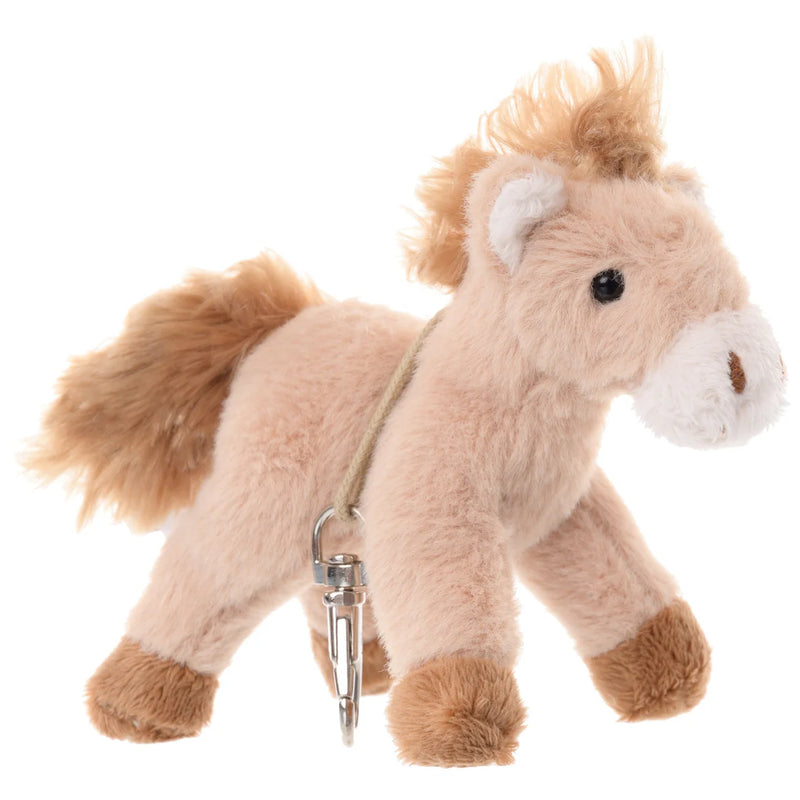 sugar pony bag charm, cream horse keychain, Bukowski Bears Sweden, plush pony key ring, equestrian gift idea, soft pony charm, cute animal accessory, fuzzy horse plush, pony backpack charm, mini plush toy