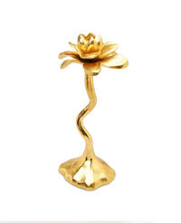 Gold Flower Shaped Candle Holder 11.5"