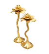 Gold Flower Shaped Candle Holder 11.5"