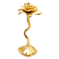 Gold Flower Shaped Candle Holder 11.5"