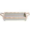 taupe table tray, decorative serving tray, 10x14 taupe tray, Gracie Chang Mai tray, neutral home décor tray, stylish tabletop organizer, seasonal display tray, dining and decor tray, Jaye tray style, elegant utility tray