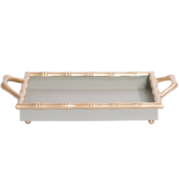 taupe table tray, decorative serving tray, 10x14 taupe tray, Gracie Chang Mai tray, neutral home décor tray, stylish tabletop organizer, seasonal display tray, dining and decor tray, Jaye tray style, elegant utility tray