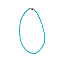 teal beaded necklace, handmade necklace Charleston, layering necklace 16 inch, gold plated beaded necklace, charm-ready necklace, artisan jewelry USA, teal necklace gold hardware, dainty layering jewelry, 18kt gold accent necklace, colorful beaded choker