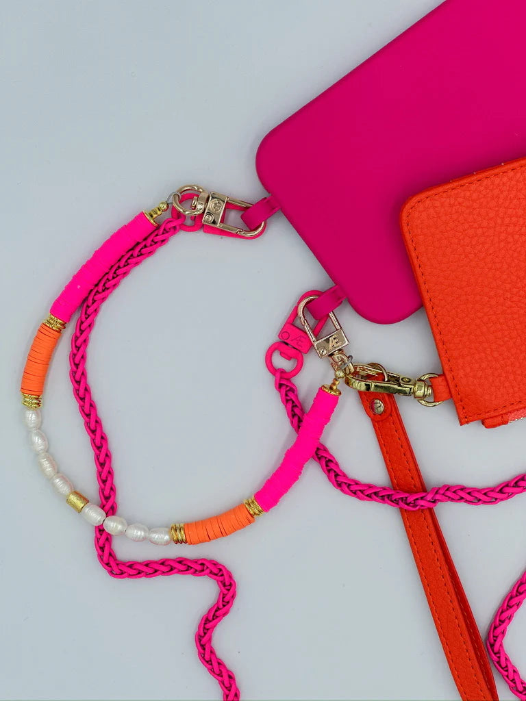 Pink Chain Cell Phone Crossbody Strap