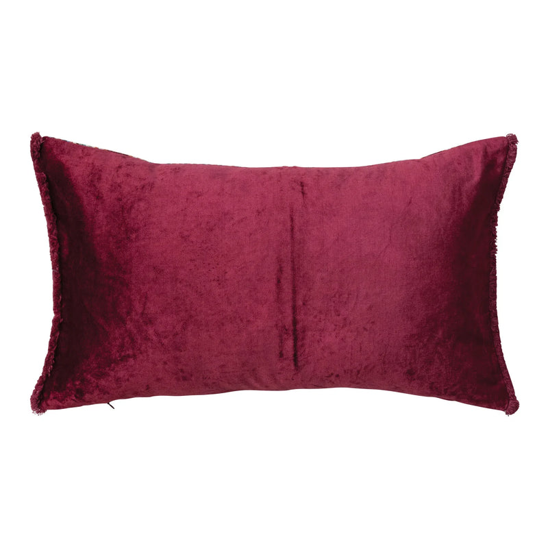 Red textured pillow on a white background