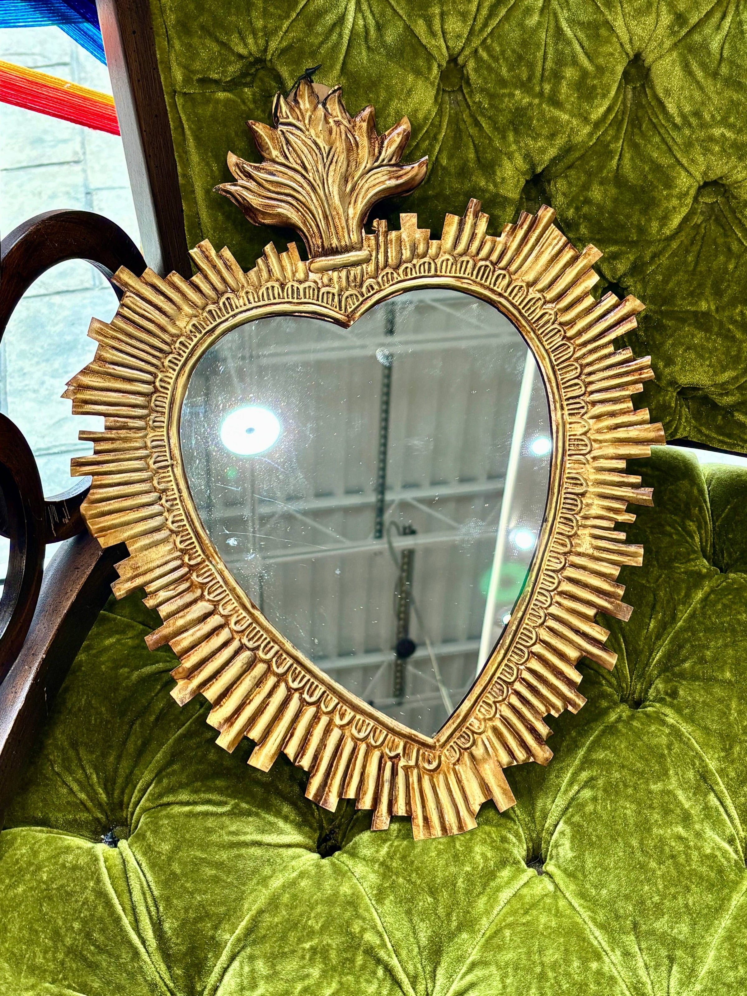 tin rays sacred heart mirror large