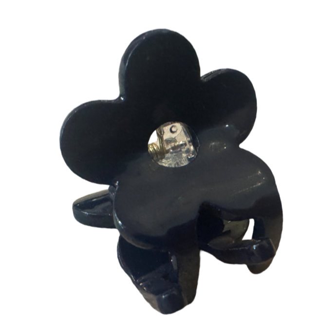 tiny navy blue flower hair clip accessory