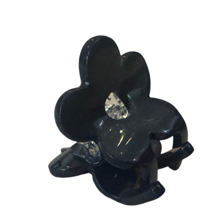 tiny navy blue flower hair clip accessory