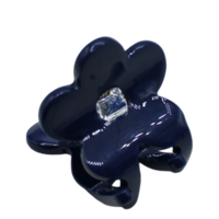 tiny navy blue flower hair clip accessory