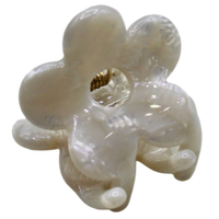tiny flower hair claw, white multi hair clip, cellulose acetate hair clip, eco friendly claw clip, recyclable flower clip, plant based hair accessory, kids hair clip set, fine hair claw, pastel flower hair clips, sustainable small claw clips