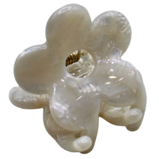 tiny flower hair claw, white multi hair clip, cellulose acetate hair clip, eco friendly claw clip, recyclable flower clip, plant based hair accessory, kids hair clip set, fine hair claw, pastel flower hair clips, sustainable small claw clips