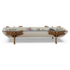 Decorative ceramic tray with wooden dragonfly handles on a white background