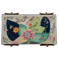 Colorful butterfly-themed box on a white background