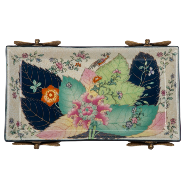 Colorful butterfly-themed box on a white background