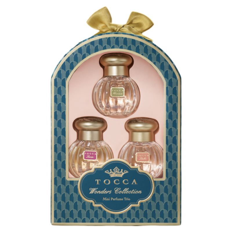 TOCCA Wonder's Collection mini perfume trio in decorative packaging