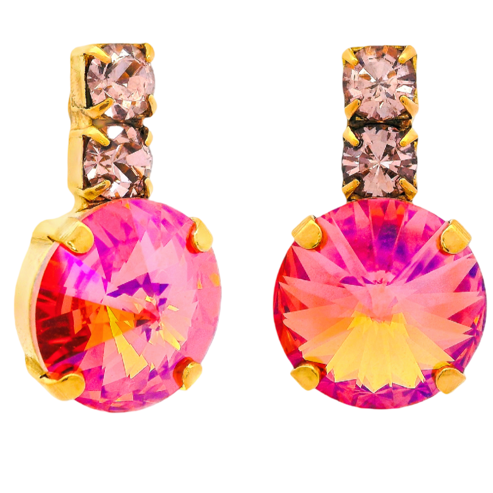 tova earrings, dee earrings, candy crush earrings, colorful crystal earrings, statement earrings, gold plated earrings, playful jewelry, canadian jewelry