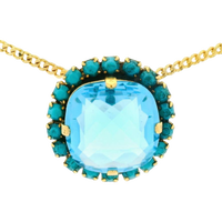 tova necklace, cambrie necklace, aqua crystal necklace, fairy dust jewelry, delicate crystal necklace, layered necklace, gold plated jewelry, canadian jewelry, everyday sparkle