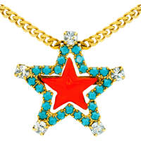 tova necklace, sweet star necklace, coral necklace, statement necklace, enamel jewelry, crystal necklace, gold plated necklace, colorful jewelry, canadian jewelry