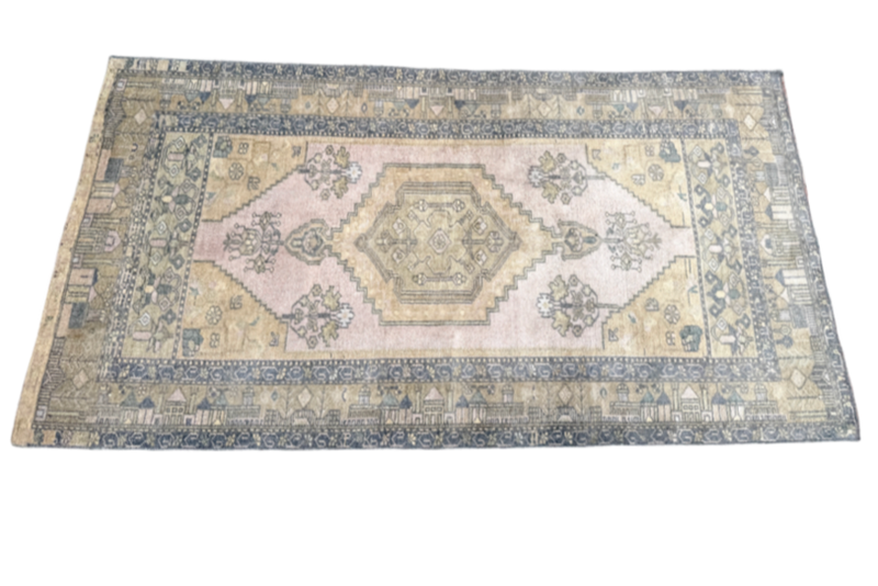 vintage turkish runner, faded peach rug, narrow hallway rug, kitchen runner, antique turkish rug, peach cream runner, boho neutral rug, soft palette rug, MD Home rug, one-of-a-kind runner