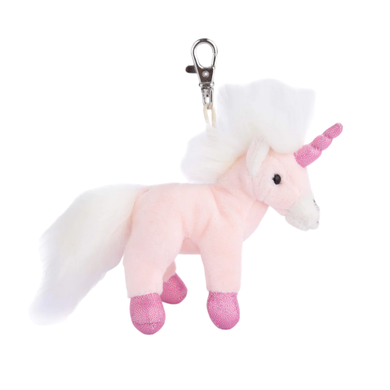 unicorn bag charm, pink unicorn keychain, Bukowski Bears Sweden, plush unicorn accessory, magical key ring, fantasy charm, soft unicorn toy, pastel unicorn clip, cute keychain for girls, mini plush unicorn