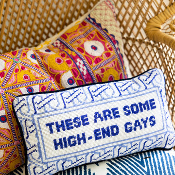 Furbish High End Gays Needlepoint Pillow