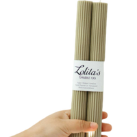 unscented green pillar candles, soy beeswax blend candle, pistachio green candle pair, non-toxic taper candles, eco-friendly home decor, handcrafted dinner candles, sculptural candles for decor, dripless candle tips, natural wax table candles, Rome pillar candle set

