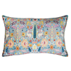 velvet lumbar pillow, floral print pillow, 24x16 pillow, cotton blend cushion, transitional decor, bohemian throw pillow, decorative bed pillow, global home style, luxe velvet pillow, rectangular throw pillow, accent pillow for sofa, cozy lumbar support