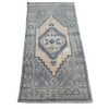 vintage Turkish rug, 6x3 rug, blue Turkish rug, medallion rug, handwoven rug, antique-style rug, neutral Turkish rug, geometric Turkish rug, heirloom rug, entryway rug, cottagecore home, boho rug