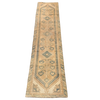 vintage Turkish rug, Turkish runner, sand and blue rug, faded Turkish runner, hallway rug, antique runner rug, neutral vintage runner, bohemian rug, long narrow rug, medallion Turkish rug