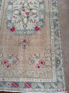 vintage Turkish runner, pink Turkish rug, blush runner, 6x3 rug, narrow vintage rug, handwoven Turkish rug, slate blue rug, kitchen runner, faded Turkish rug, one of a kind rug, traditional boho rug, antique floral runner