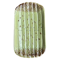 vintage asparagus platter, asparagus serving tray, majolica asparagus platter, majolica serving dish, vintage vegetable ware, garden party serving platter, cottage kitchen decor, English cottage style, green ceramic platter, collectible serving tray, spring entertaining, vintage tableware, botanical serving piece, farmhouse entertaining, unique serving platter
