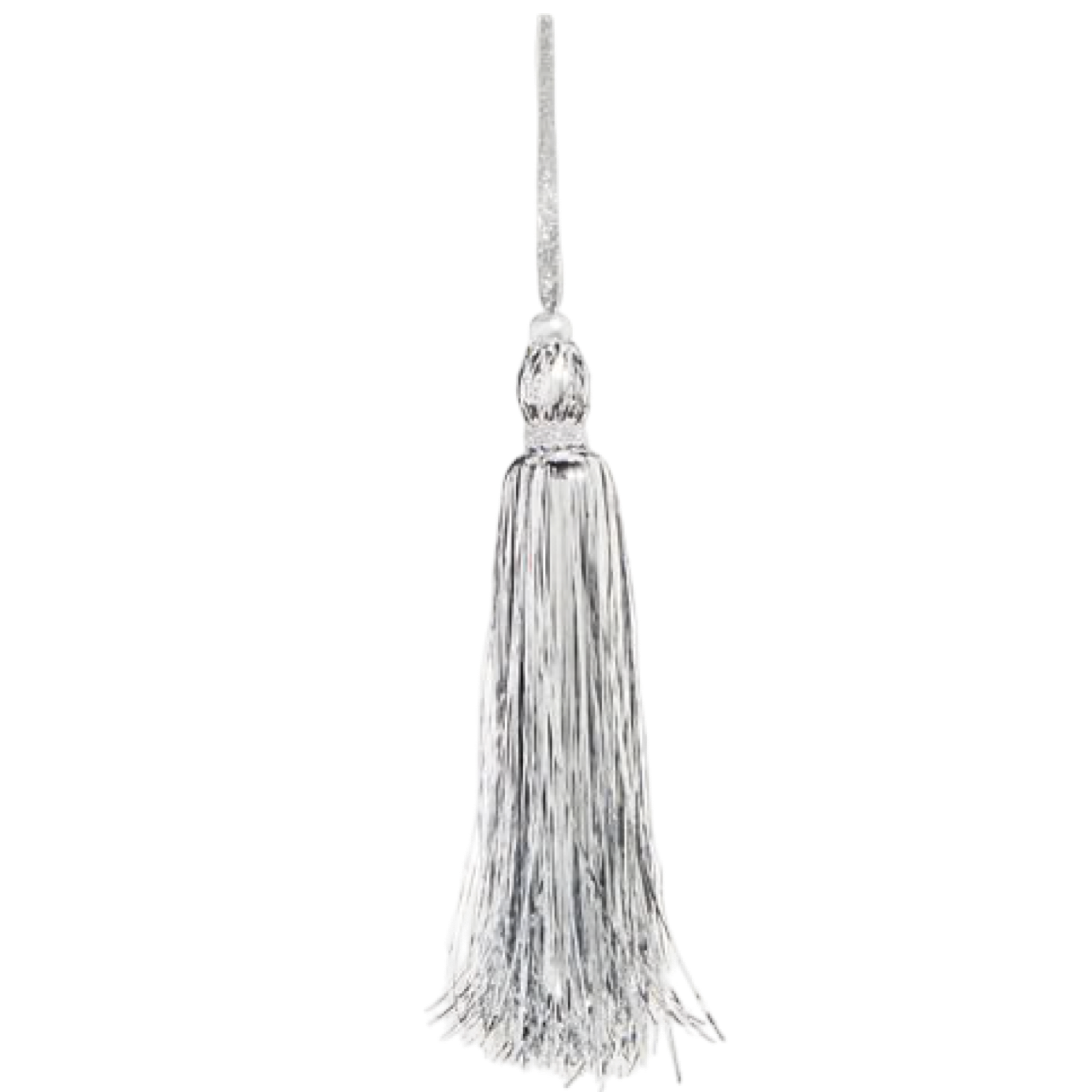 
vintage holiday raz silver tinsel ornament
