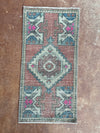 vintage turkish rug, rust turkish rug, teal accent rug, fuchsia turkish rug, turkish small rug, handmade turkish rug, bohemian entryway rug, mini turkish rug
