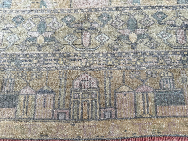 vintage turkish runner, faded peach rug, narrow hallway rug, kitchen runner, antique turkish rug, peach cream runner, boho neutral rug, soft palette rug, MD Home rug, one-of-a-kind runner