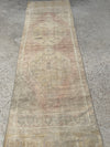 vintage turkish runner, neutral turkish rug, blush and beige runner, faded medallion rug, turkish hallway rug, antique runner, vintage rug mississippi, boho rug, entryway runner, handmade turkish rug, soft color rug, vintage home decor