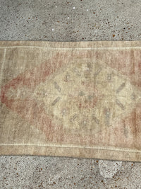 vintage turkish runner, neutral turkish rug, blush and beige runner, faded medallion rug, turkish hallway rug, antique runner, vintage rug mississippi, boho rug, entryway runner, handmade turkish rug, soft color rug, vintage home decor