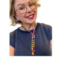 watermelon tova lariat necklace swarovski gemstones 
