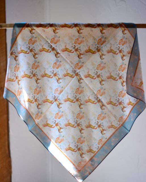 Fabric with dog pattern on a white background