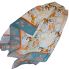 Folded fabric with animal pattern on a white background