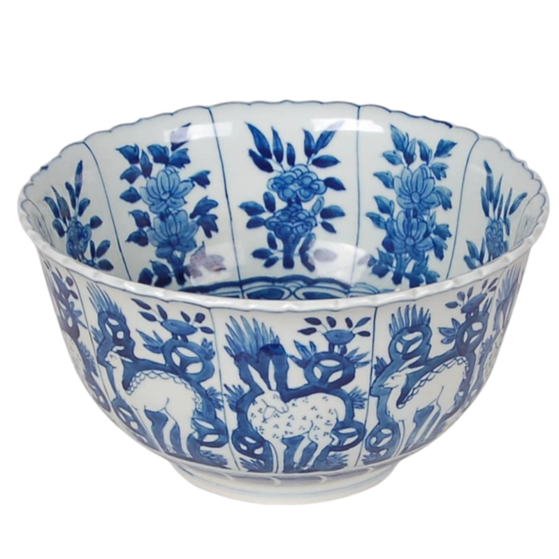 Blue and white woodland creatures decorative bowls