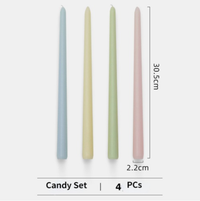 Unscented Taper Candles Set: Candy Set (4)