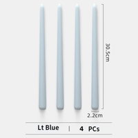 Unscented Taper Candles Set: Light Blue (4)