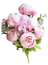 Blooming Peony Silk Bouquet Flowers 18"