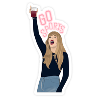Taylor Swift football sticker, Travis Kelce fan sticker, Chiefs vinyl decal, Swiftie sports era merch, waterproof Taylor Swift sticker, NFL fan sticker for water bottles, cut to shape pop culture sticker, Taylor Swift laptop decal, Swiftie football merch, Taylor Swift game day accessory