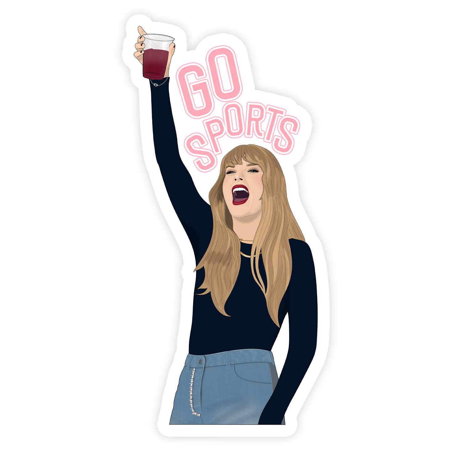 Taylor Swift football sticker, Travis Kelce fan sticker, Chiefs vinyl decal, Swiftie sports era merch, waterproof Taylor Swift sticker, NFL fan sticker for water bottles, cut to shape pop culture sticker, Taylor Swift laptop decal, Swiftie football merch, Taylor Swift game day accessory