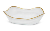 White Alabaster Dish with Gold Rim