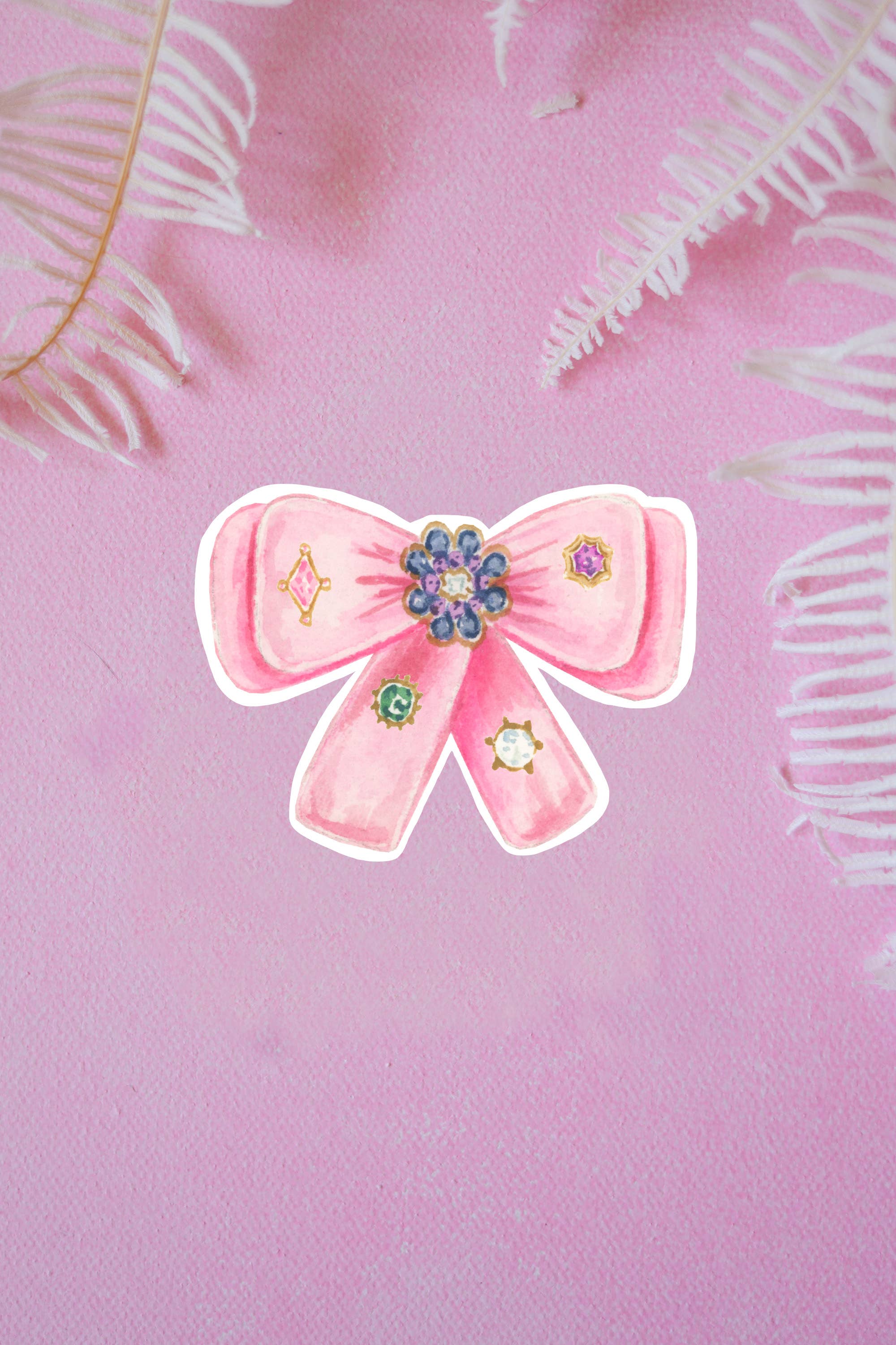 coquette bow sticker, vinyl bow decal, waterproof coquette sticker, cute bow laptop sticker, aesthetic spring sticker, coquette style decor, girly vinyl sticker, 3.5 inch bow sticker, pink bow sticker, trendy spring sticker