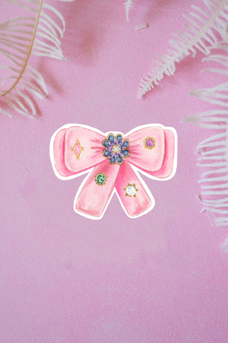coquette bow sticker, vinyl bow decal, waterproof coquette sticker, cute bow laptop sticker, aesthetic spring sticker, coquette style decor, girly vinyl sticker, 3.5 inch bow sticker, pink bow sticker, trendy spring sticker