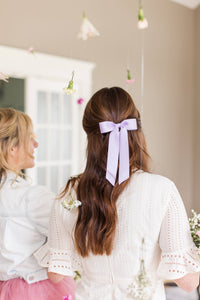 Grace & Grandeur Florence Satin Bow: Lavender